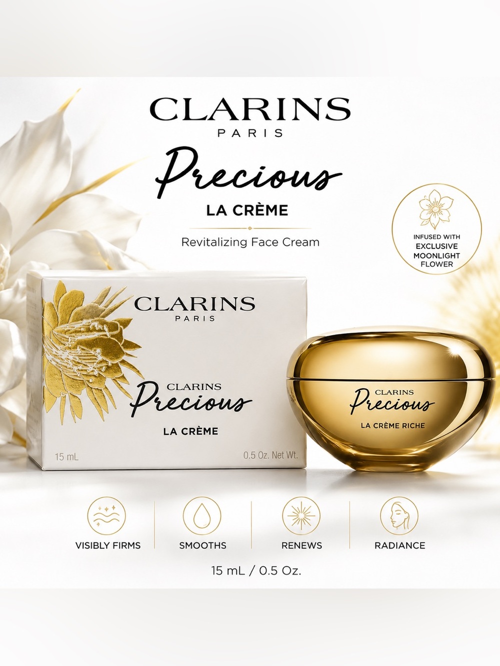 NEW/Sealed Clarins Precious La Crème Revitalizing Face Cream 15ml/Travel Size